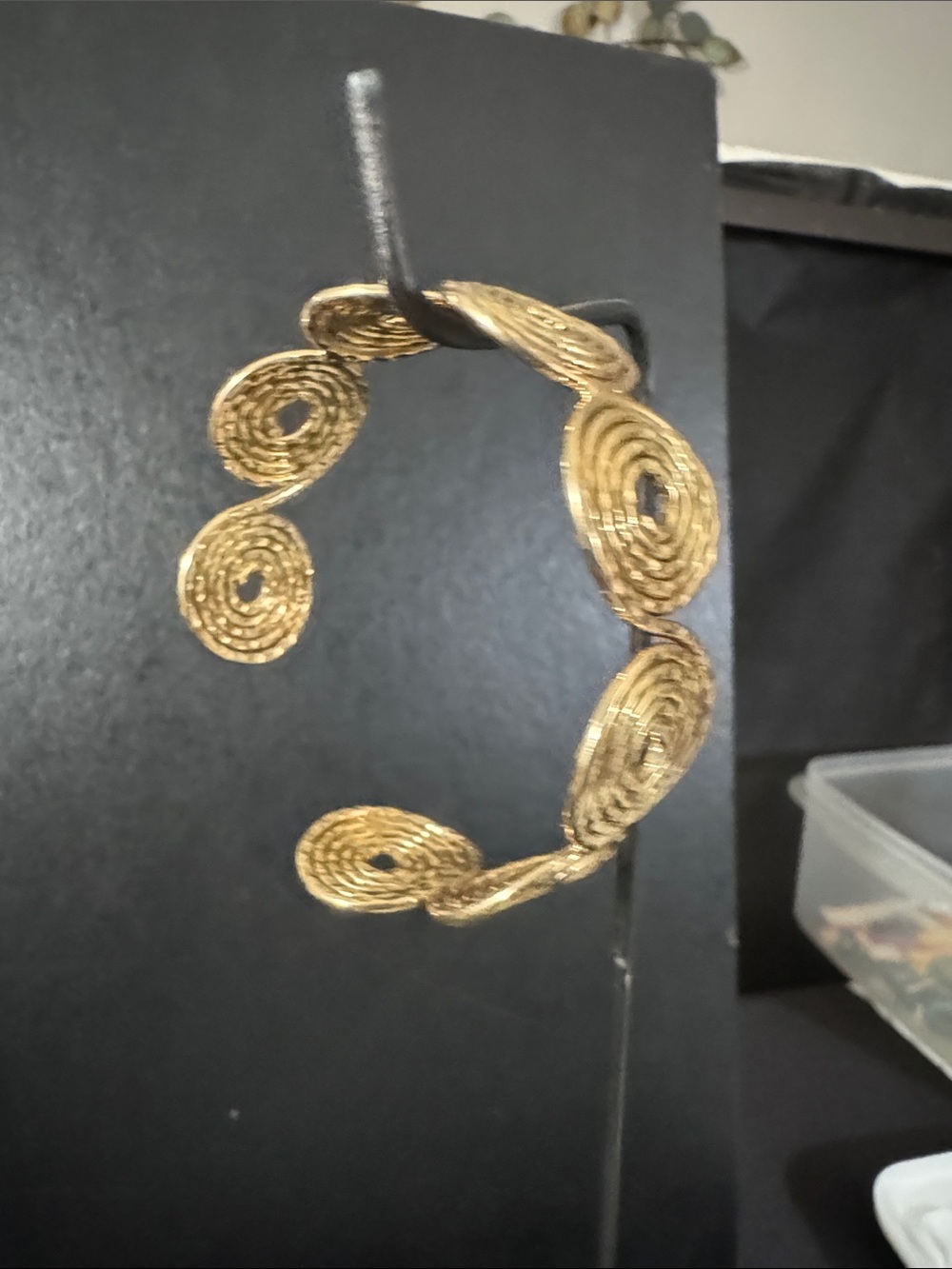 Gold Spiral Coil Open Bangle Bracelet - Women Jewelry
